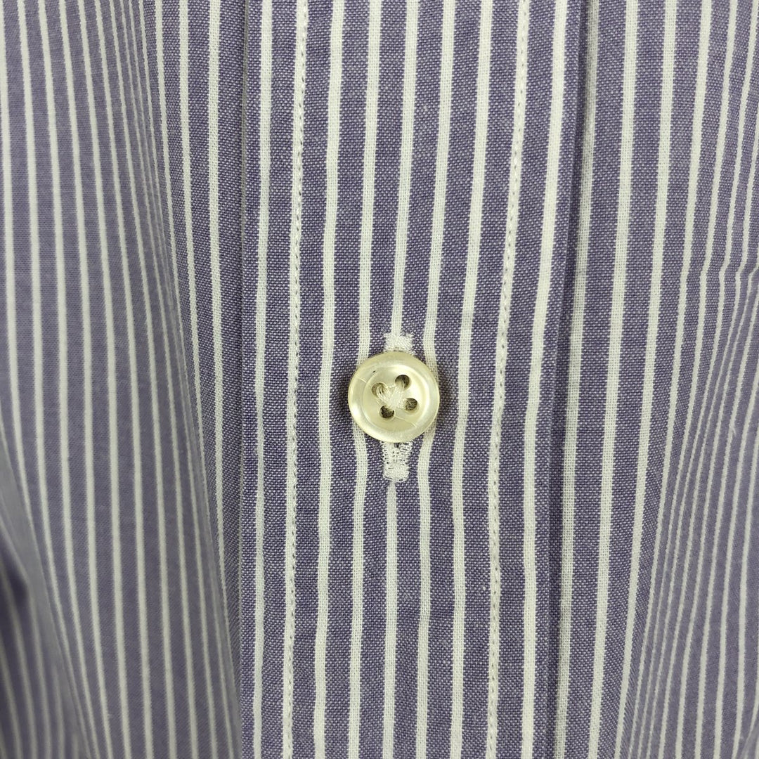 Ralph Lauren Classic Fit Long Sleeve Button Down Striped Shirt, Men's Size L cotton purple type Vintage Second Hand