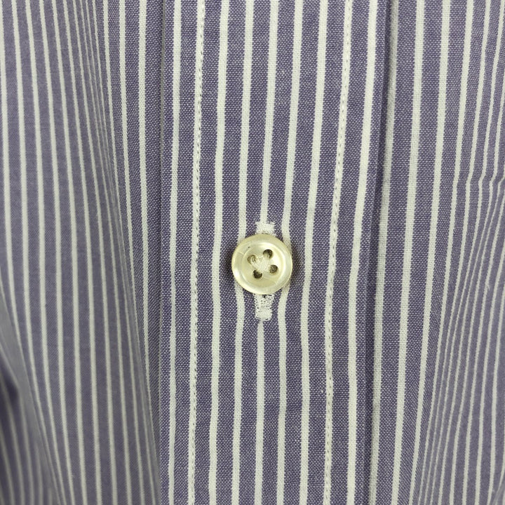 Ralph Lauren Classic Fit Long Sleeve Button Down Striped Shirt, Men's Size L cotton purple type Vintage Second Hand