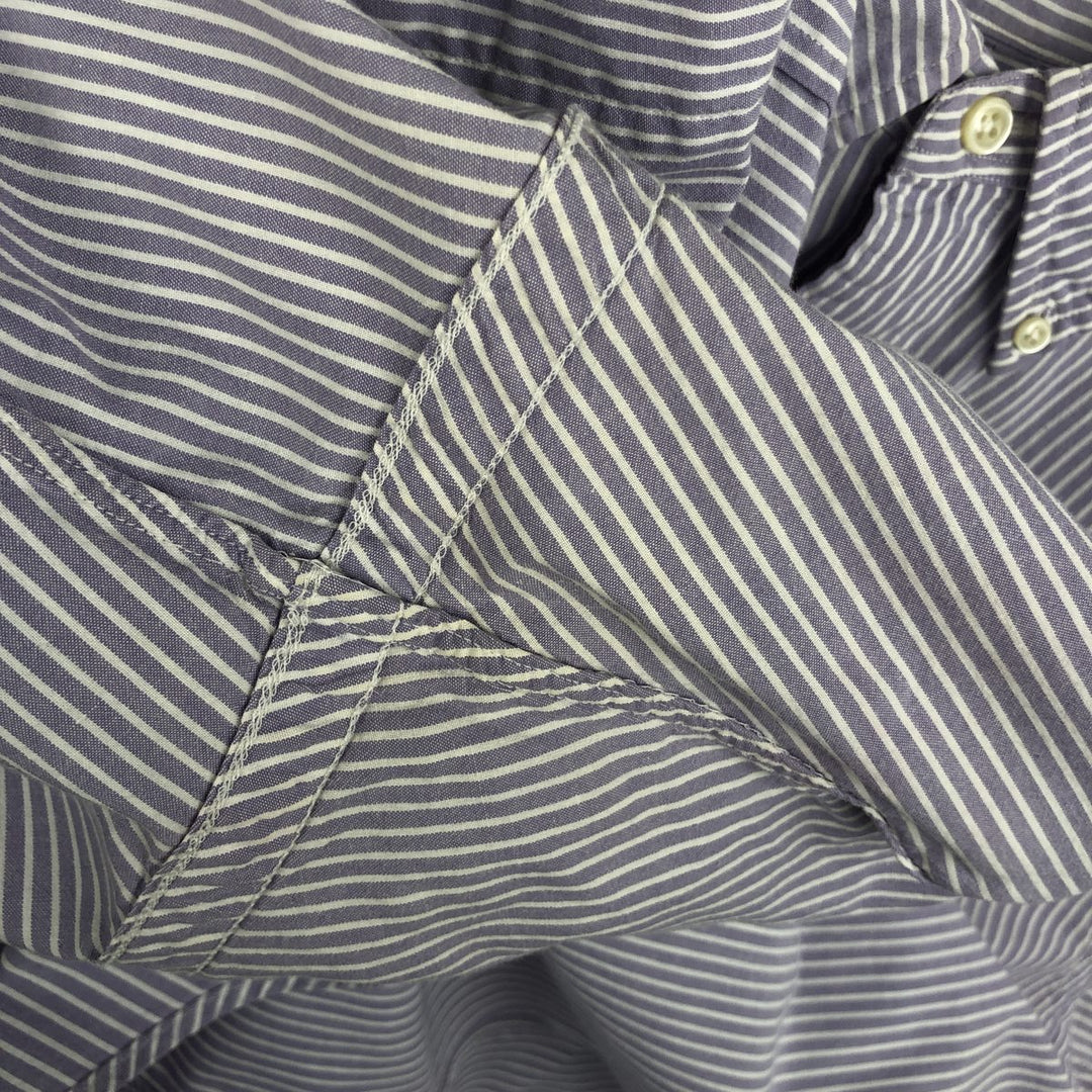 Ralph Lauren Classic Fit Long Sleeve Button Down Striped Shirt, Men's Size L cotton purple type Vintage Second Hand