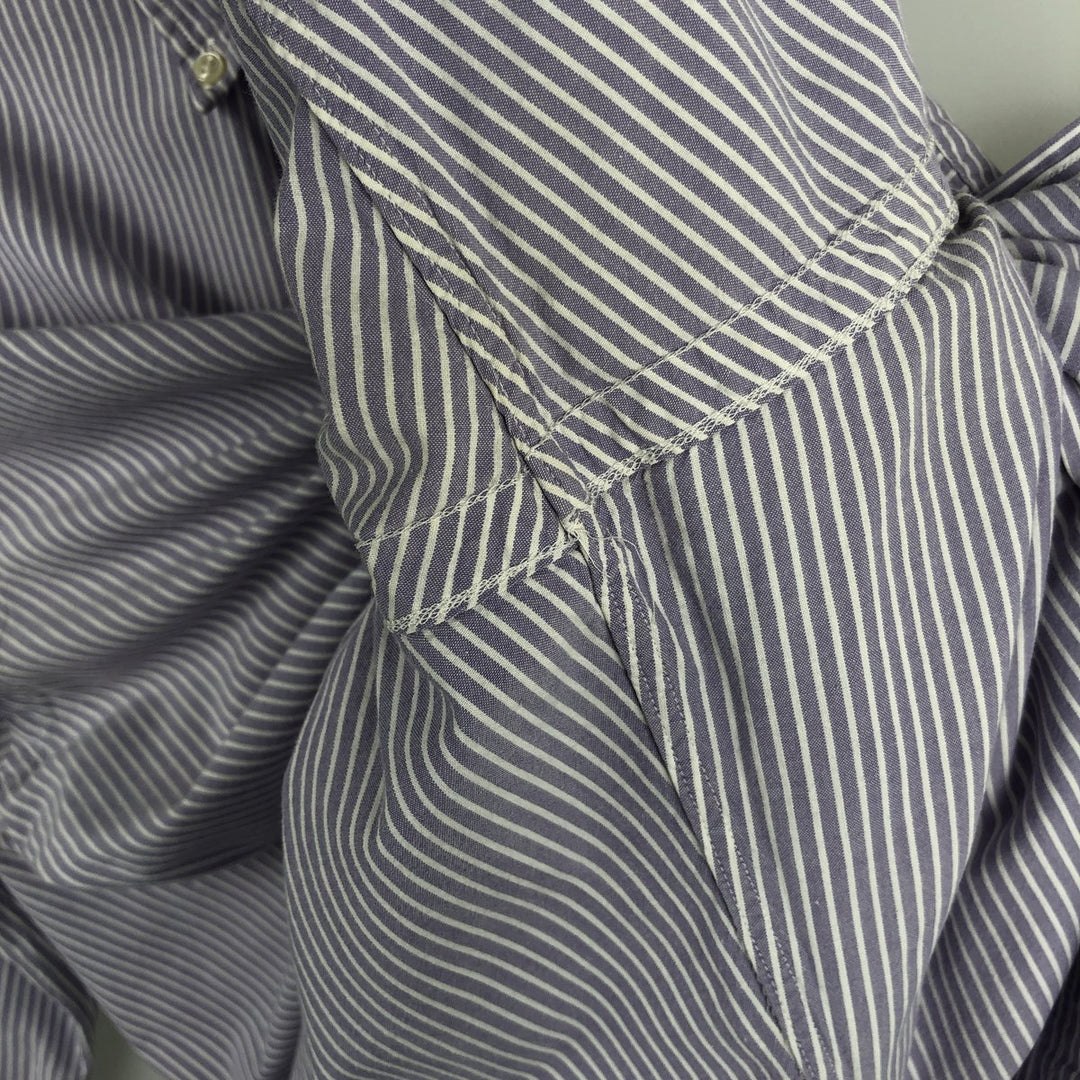 Ralph Lauren Classic Fit Long Sleeve Button Down Striped Shirt, Men's Size L cotton purple type Vintage Second Hand