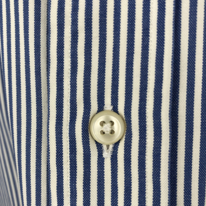 Ralph Lauren YARMOUTH Long Sleeve Button-Down Striped Shirt, Men's M Size cotton navy blue type Vintage Second Hand