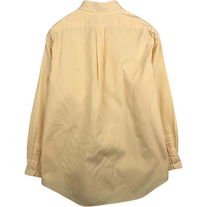 Ralph Lauren YARMOUTH Long Sleeve Button-Down Striped Shirt, Men's Size L cotton yellow type Vintage Second Hand
