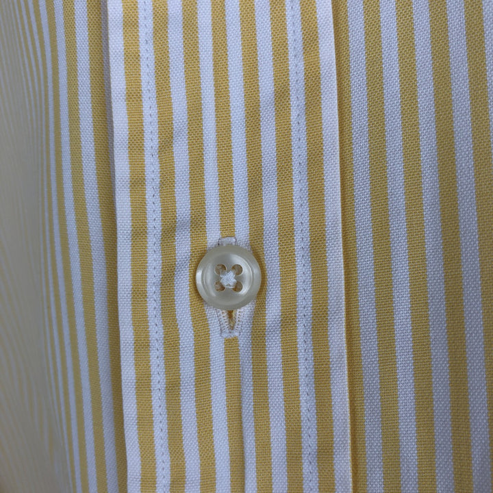 Ralph Lauren YARMOUTH Long Sleeve Button-Down Striped Shirt, Men's Size L cotton yellow type Vintage Second Hand