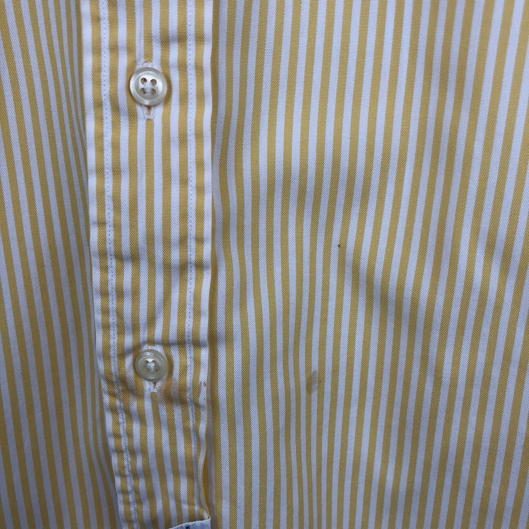 Ralph Lauren YARMOUTH Long Sleeve Button-Down Striped Shirt, Men's Size L cotton yellow type Vintage Second Hand