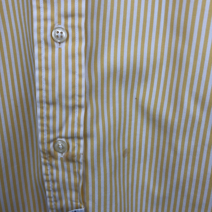 Ralph Lauren YARMOUTH Long Sleeve Button-Down Striped Shirt, Men's Size L cotton yellow type Vintage Second Hand