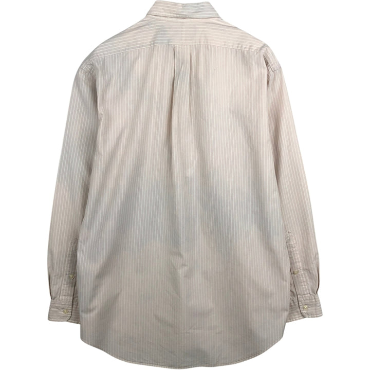Ralph Lauren BLAKE long sleeve button down striped shirt, men's size M cotton unbleached Vintage Second Hand