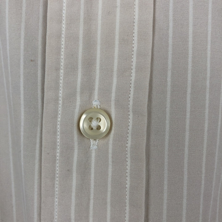 Ralph Lauren BLAKE long sleeve button down striped shirt, men's size M cotton unbleached Vintage Second Hand