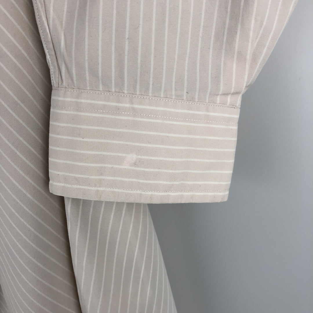 Ralph Lauren BLAKE long sleeve button down striped shirt, men's size M cotton unbleached Vintage Second Hand