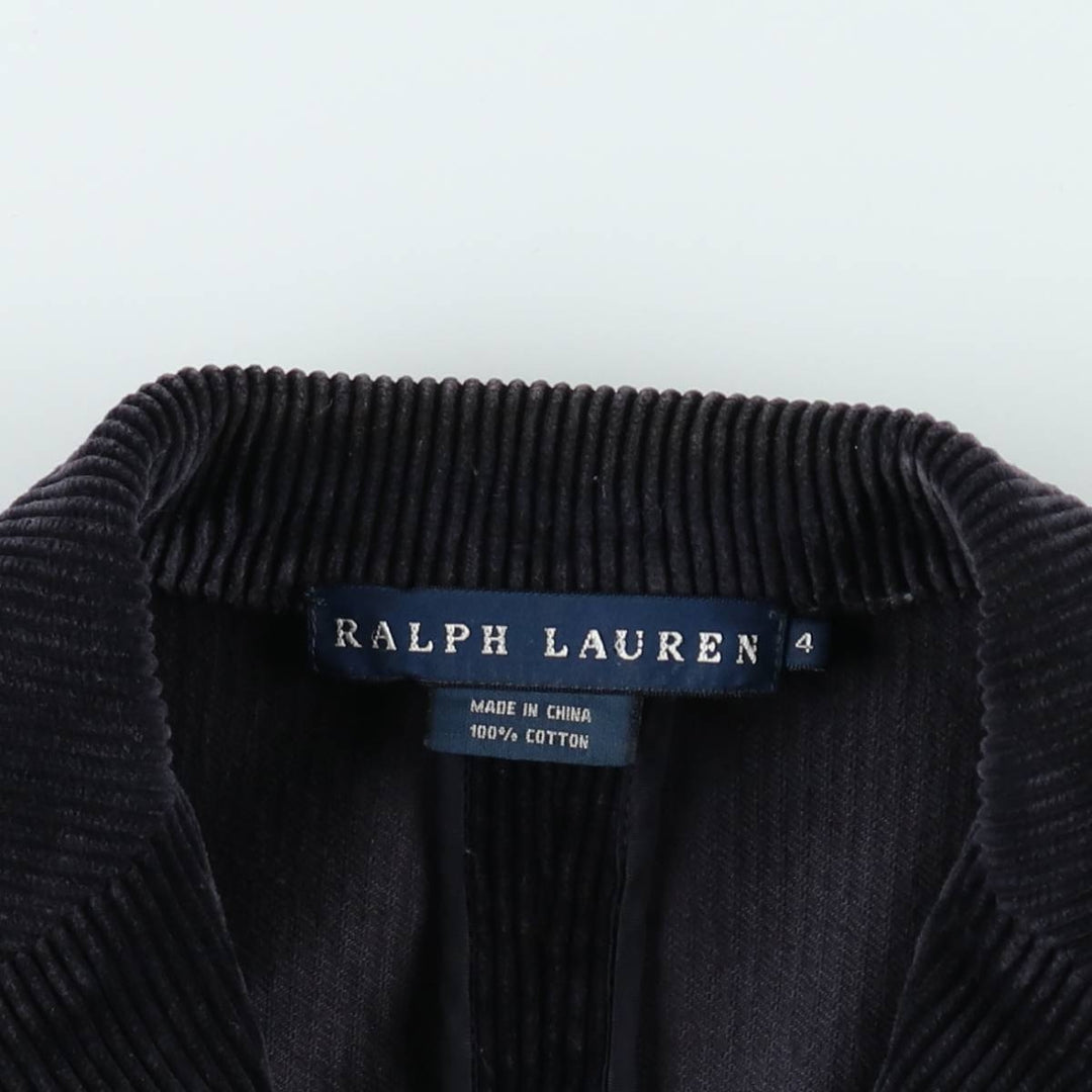 Ralph Lauren corduroy tailored jacket, women's size M (approx.) cotton navy blue type Vintage Second Hand