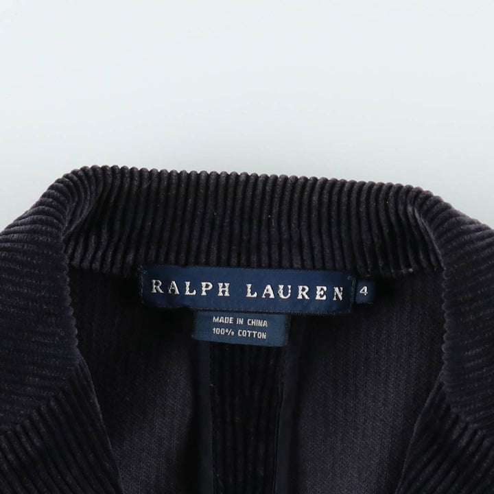 Ralph Lauren corduroy tailored jacket, women's size M (approx.) cotton navy blue type Vintage Second Hand