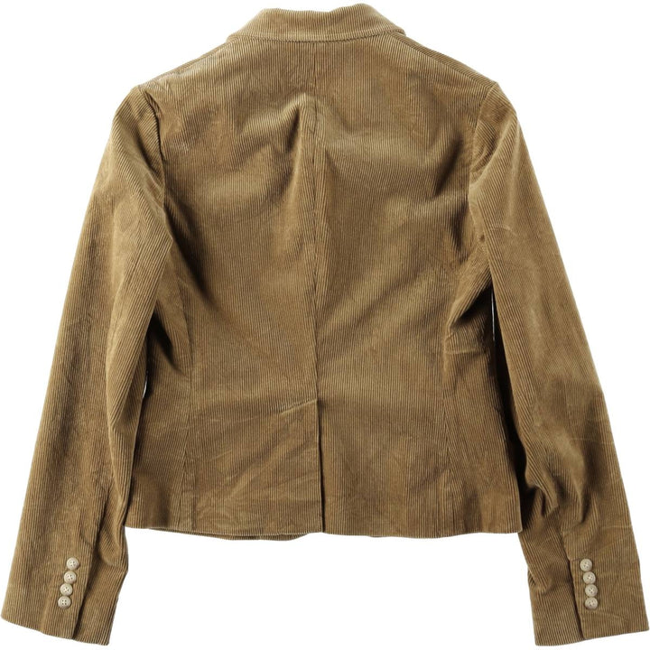 Ralph Lauren corduroy tailored jacket, women's size L (approx.) cotton beige type brown Vintage Second Hand