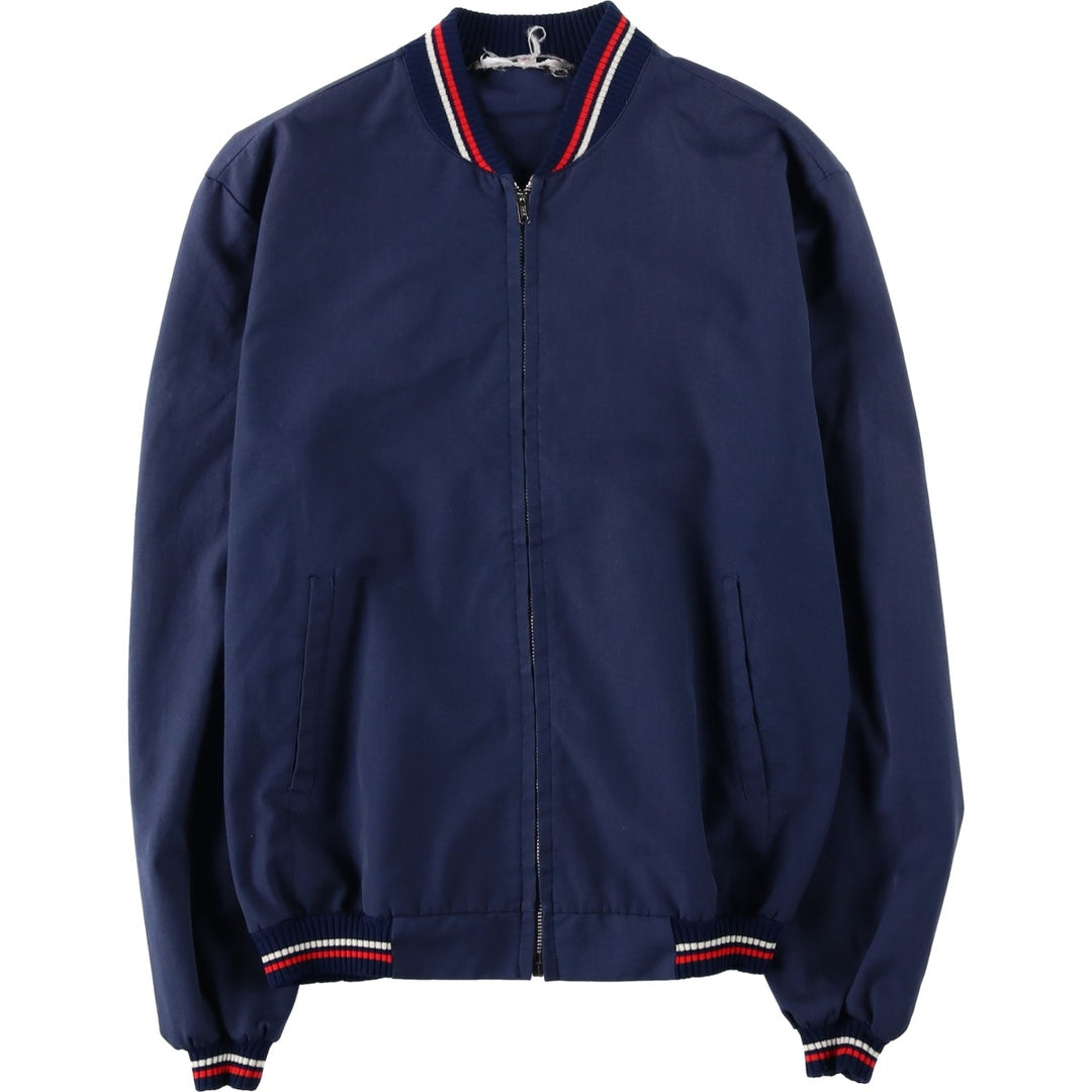 Women's size L equivalent, vintage blouson jacket. polyester navy blue type Vintage Second Hand