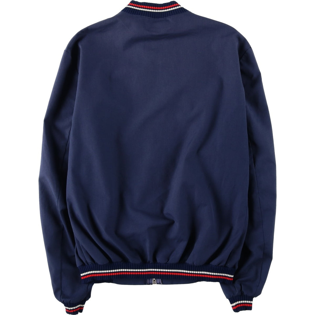Women's size L equivalent, vintage blouson jacket. polyester navy blue type Vintage Second Hand