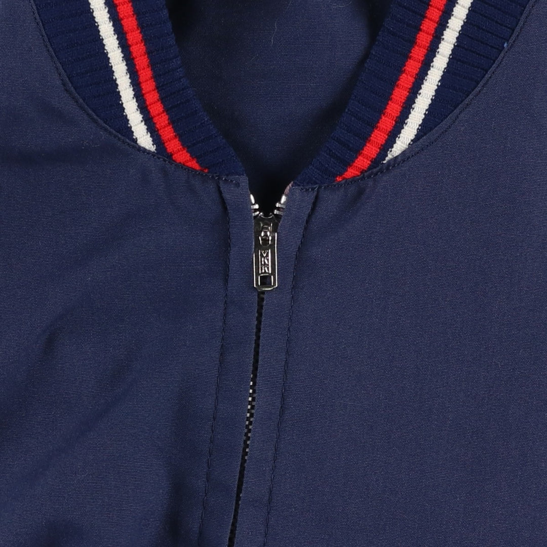 Women's size L equivalent, vintage blouson jacket. polyester navy blue type Vintage Second Hand