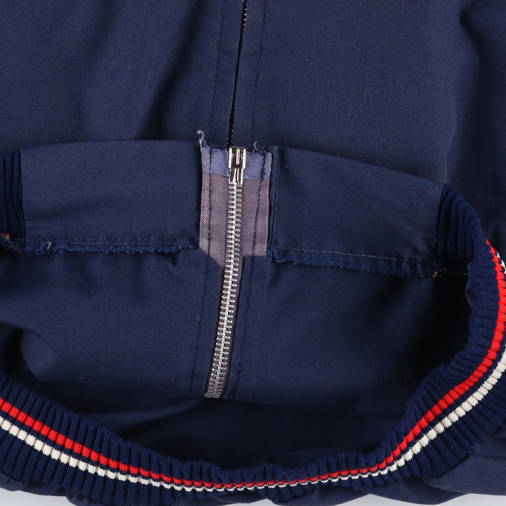 Women's size L equivalent, vintage blouson jacket. polyester navy blue type Vintage Second Hand