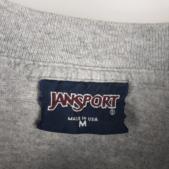 Vintage 90'S Jansport college long sleeve t-shirt, made in the USA, size M, men's size. cotton gray type Vintage Second Hand