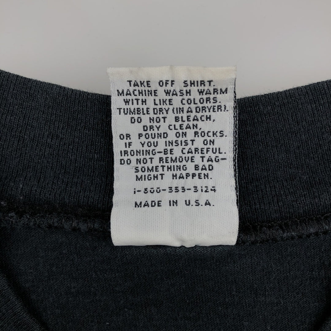 THINKINGMAN Long-Sleeve T-Shirt, Made in USA, Men's XL Equivalent cotton black type Vintage Second Hand