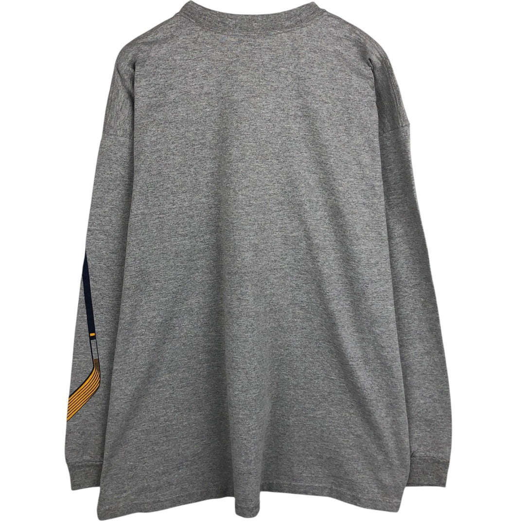 Jansport College Long-Sleeve T-Shirt, Made in USA, Men's Size XL (approx.) cotton gray type Vintage Second Hand