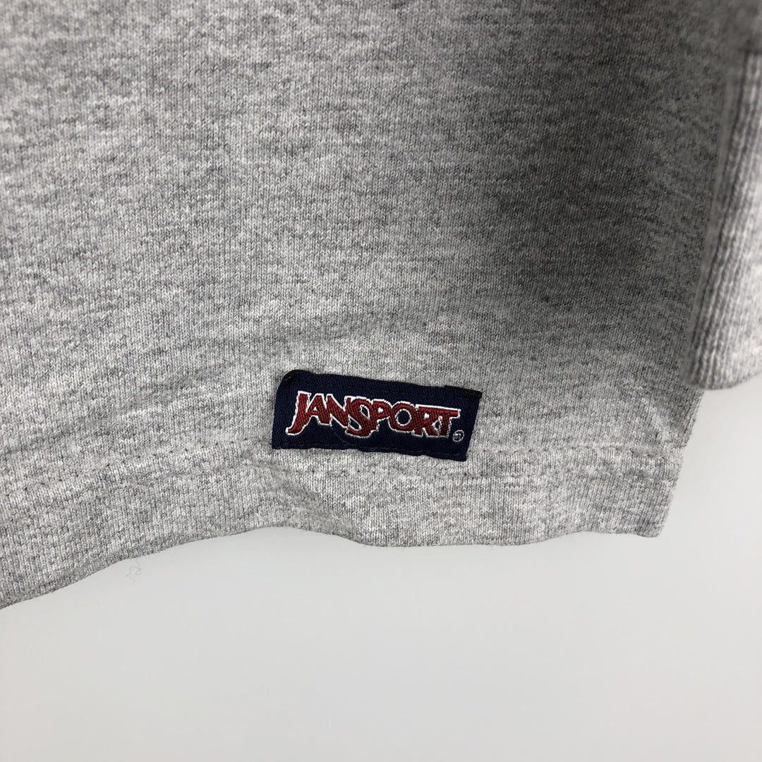 Jansport College Long-Sleeve T-Shirt, Made in USA, Men's Size XL (approx.) cotton gray type Vintage Second Hand