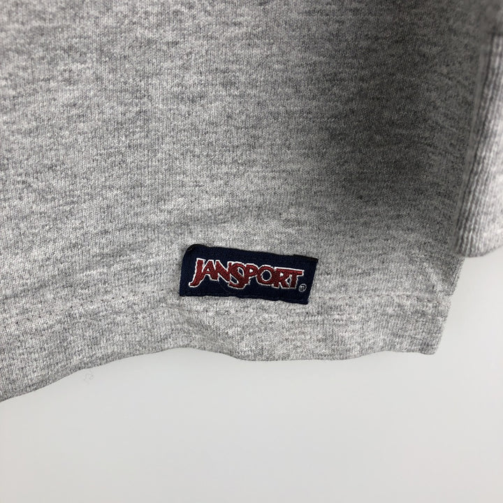 Jansport College Long-Sleeve T-Shirt, Made in USA, Men's Size XL (approx.) cotton gray type Vintage Second Hand