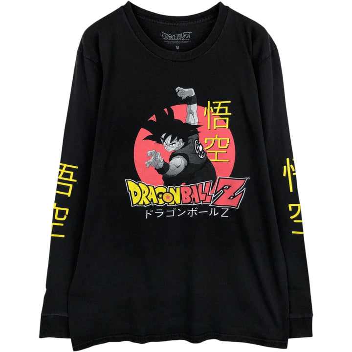 DRAGONBALL Z Dragon Ball Z Anime Character Print Long Sleeve T-Shirt, Men's Size Medium unclear black type Vintage Second Hand