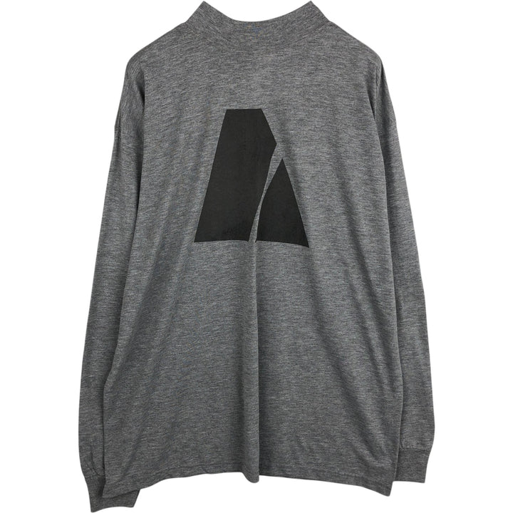 US ARMY Mock Neck Long-Sleeve T-Shirt, Made in USA, Men's Size XL (approx.) polyester gray type Vintage Second Hand