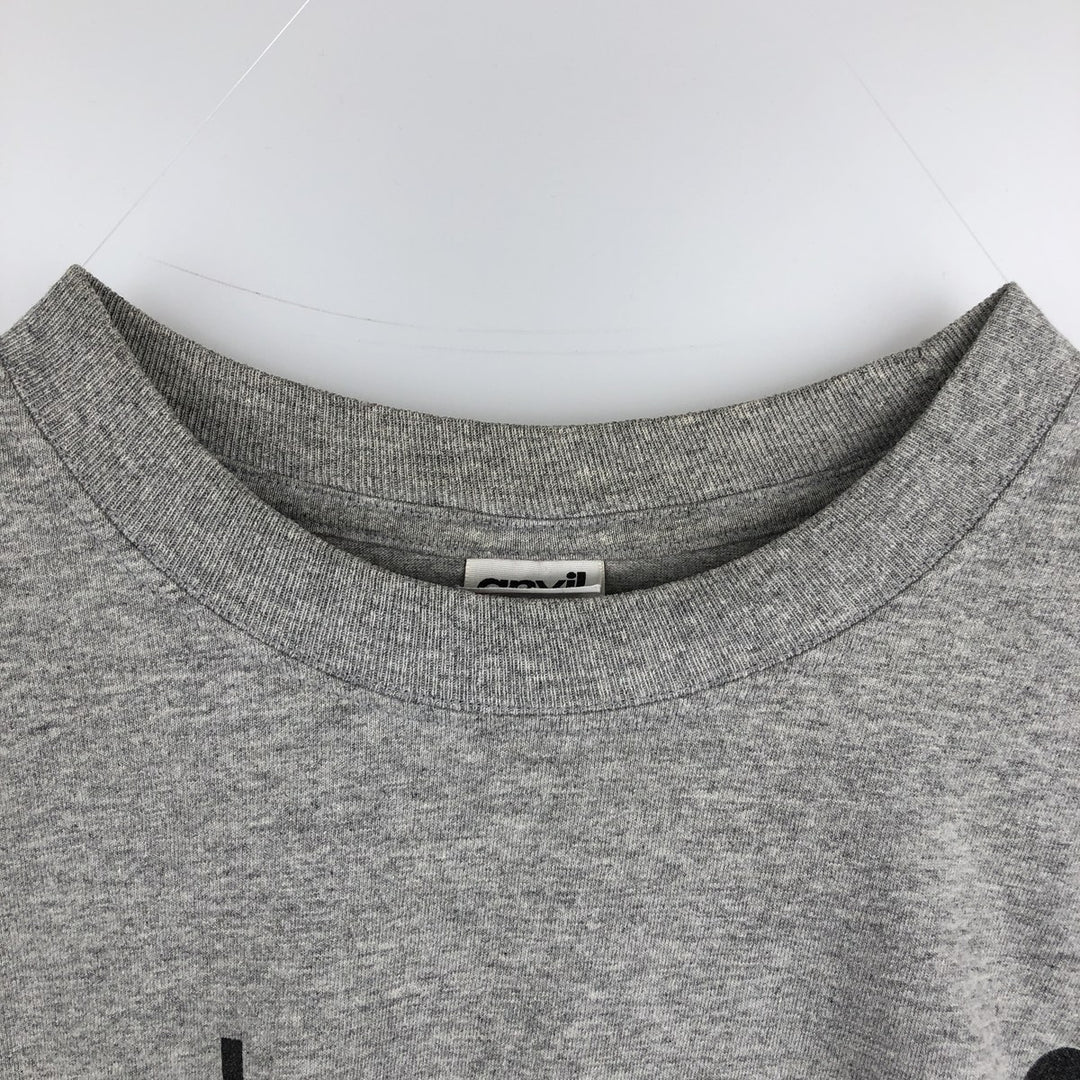 Anvil Long-Sleeve T-Shirt (Men's Size M) cotton gray type Vintage Second Hand