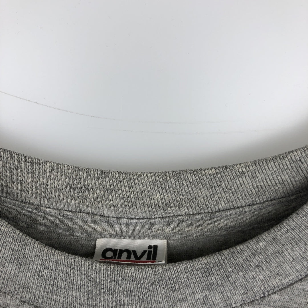 Anvil Long-Sleeve T-Shirt (Men's Size M) cotton gray type Vintage Second Hand