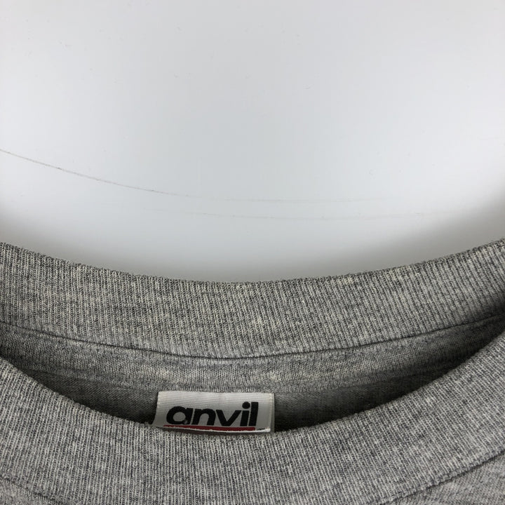 Anvil Long-Sleeve T-Shirt (Men's Size M) cotton gray type Vintage Second Hand