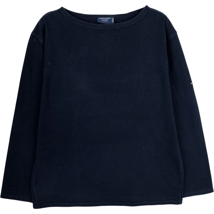 Saint James L'ATELIER boat neck long-sleeved T-shirt, made in France, men's size S equivalent. cotton navy blue type Vintage Second Hand
