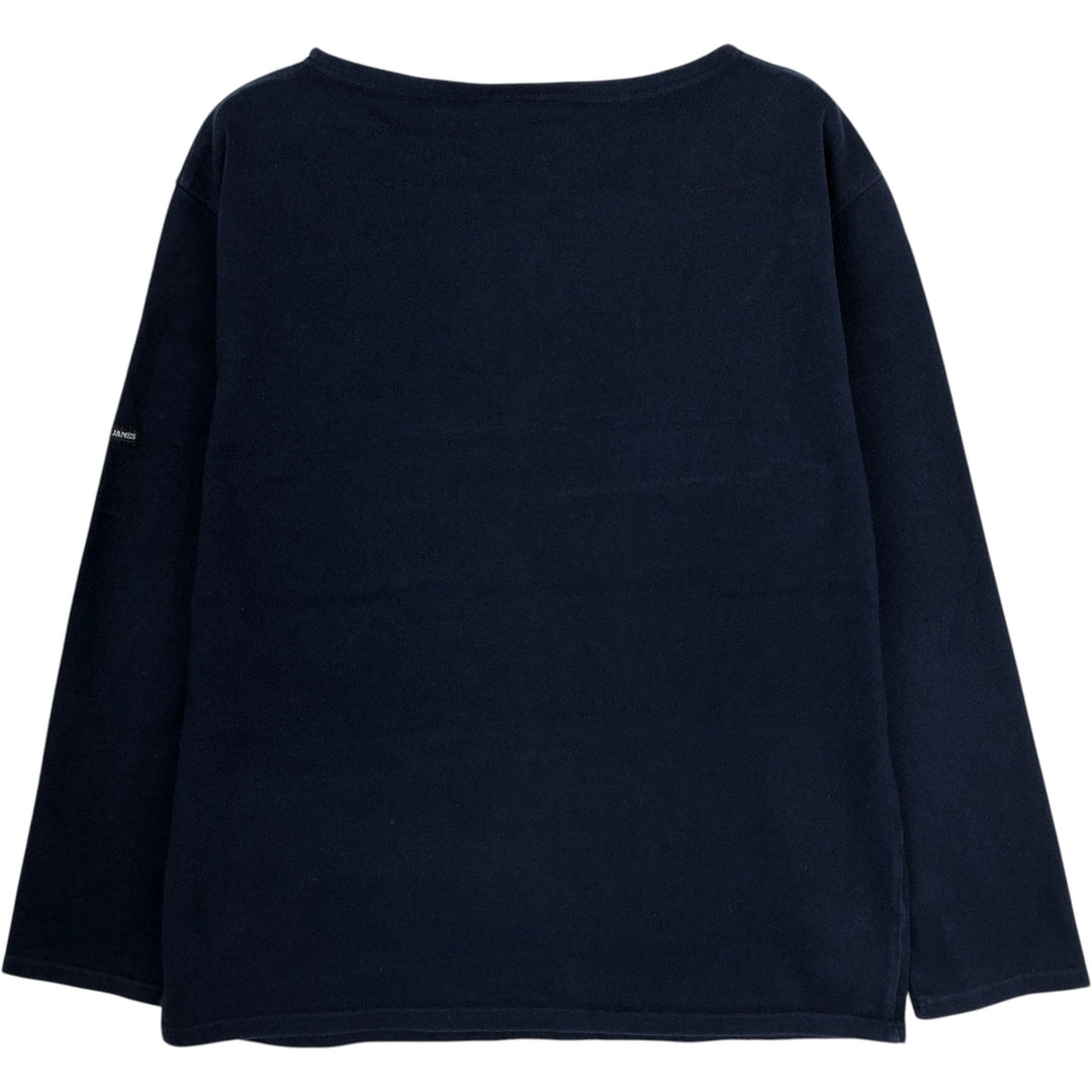 Saint James L'ATELIER boat neck long-sleeved T-shirt, made in France, men's size S equivalent. cotton navy blue type Vintage Second Hand
