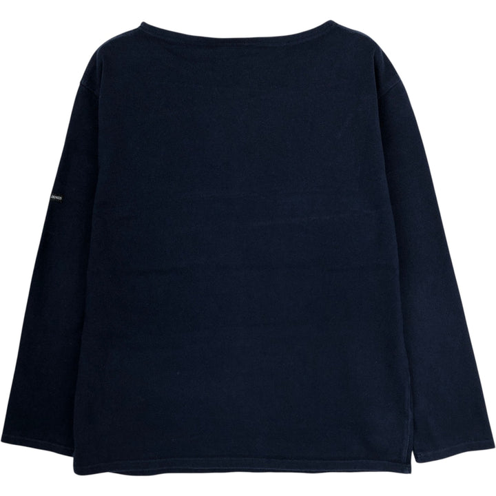 Saint James L'ATELIER boat neck long-sleeved T-shirt, made in France, men's size S equivalent. cotton navy blue type Vintage Second Hand
