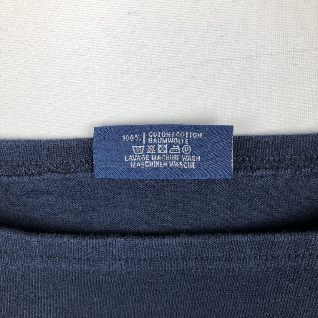 Saint James L'ATELIER boat neck long-sleeved T-shirt, made in France, men's size S equivalent. cotton navy blue type Vintage Second Hand