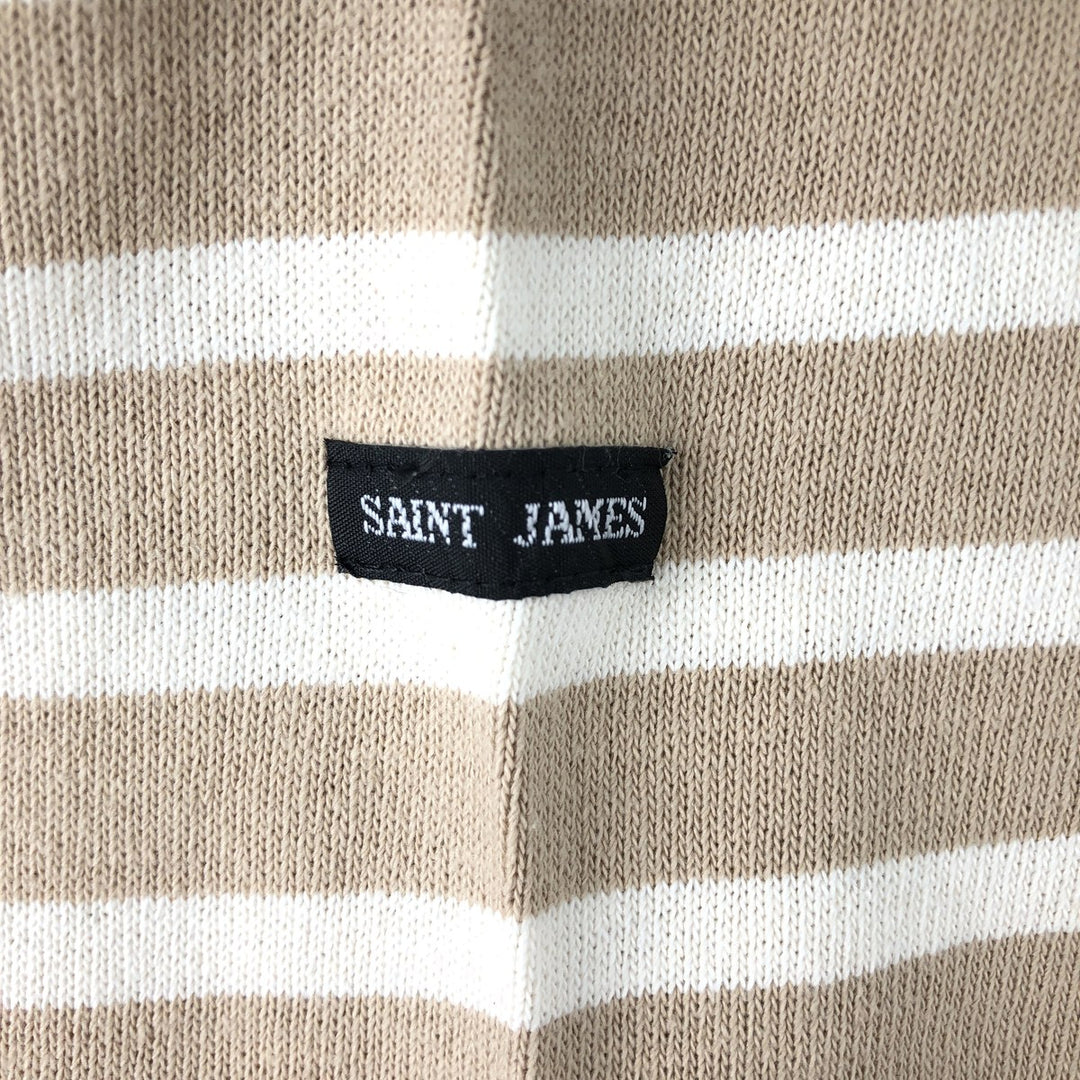 Saint James L'ATELIER striped boat neck long-sleeved T-shirt, made in France, men's size M equivalent. cotton Beige type Vintage Second Hand