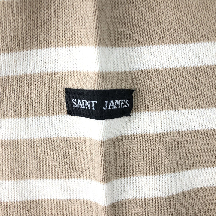 Saint James L'ATELIER striped boat neck long-sleeved T-shirt, made in France, men's size M equivalent. cotton Beige type Vintage Second Hand