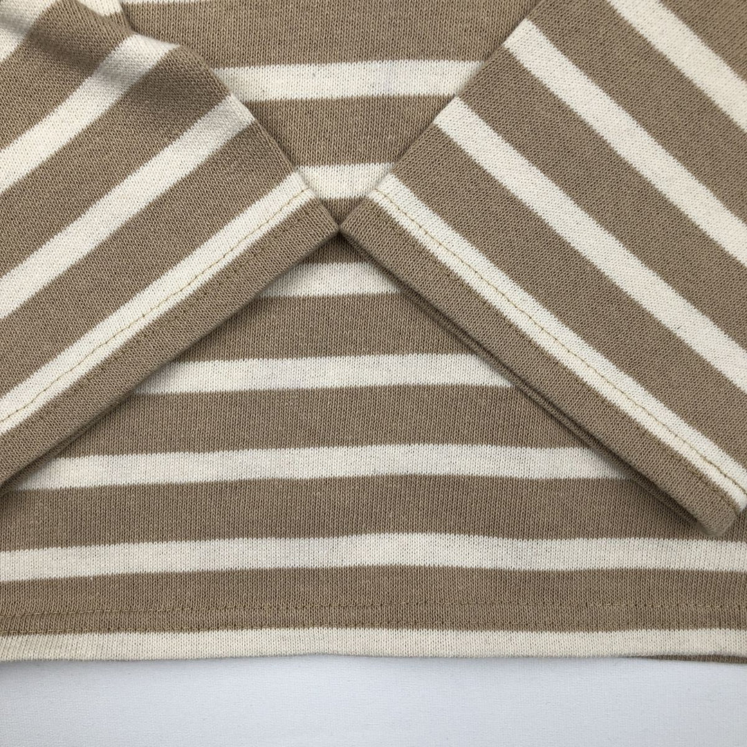 Saint James L'ATELIER striped boat neck long-sleeved T-shirt, made in France, men's size M equivalent. cotton Beige type Vintage Second Hand
