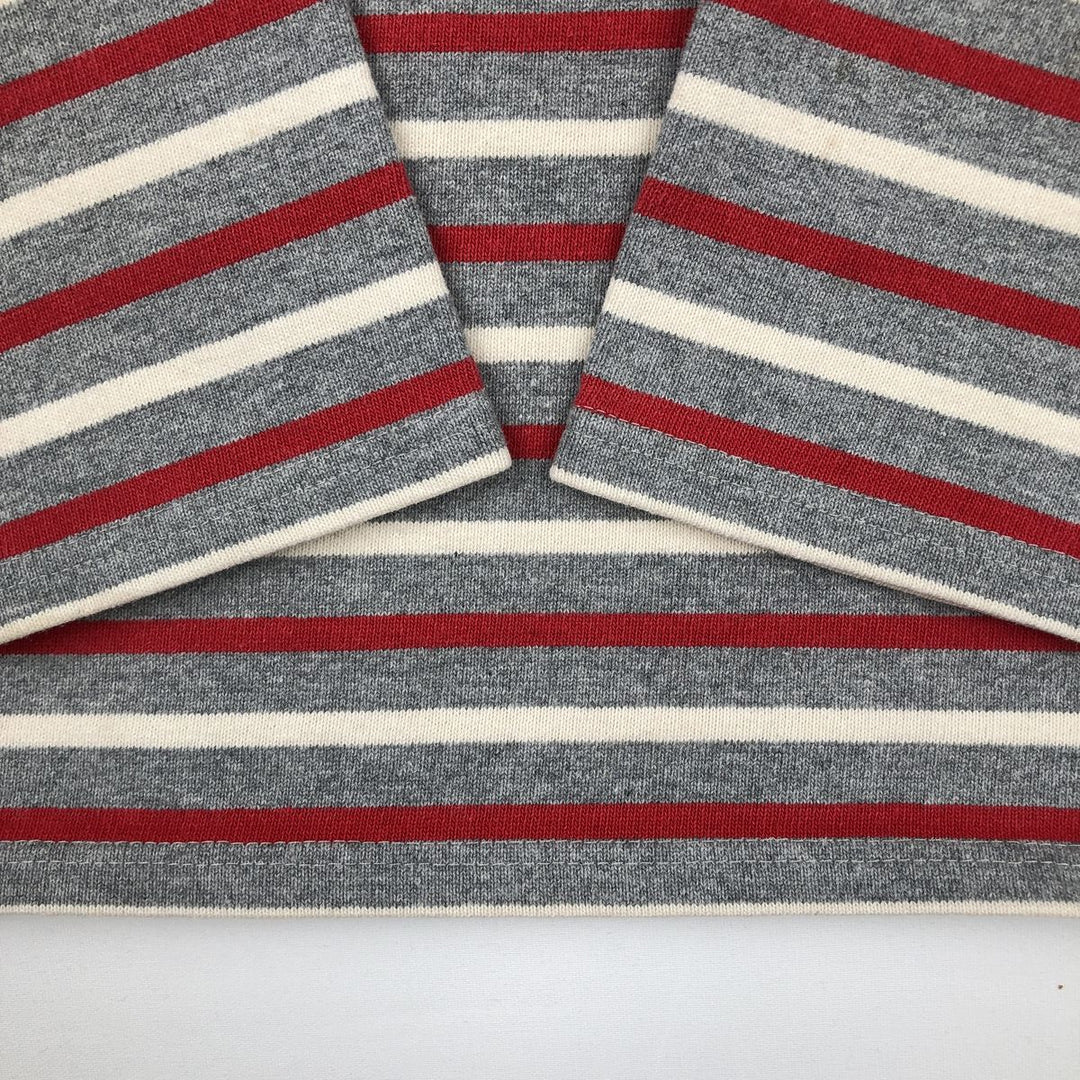 Saint James striped boat neck long-sleeved T-shirt, made in France, men's size S equivalent. cotton red type Vintage Second Hand