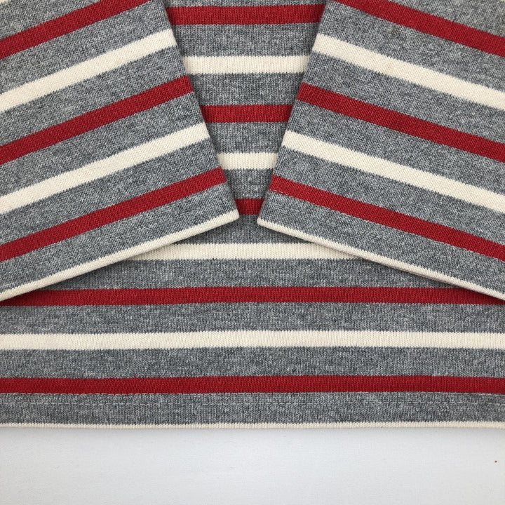 Saint James striped boat neck long-sleeved T-shirt, made in France, men's size S equivalent. cotton red type Vintage Second Hand