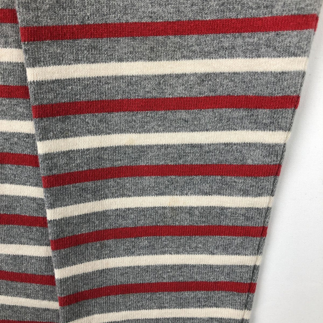 Saint James striped boat neck long-sleeved T-shirt, made in France, men's size S equivalent. cotton red type Vintage Second Hand