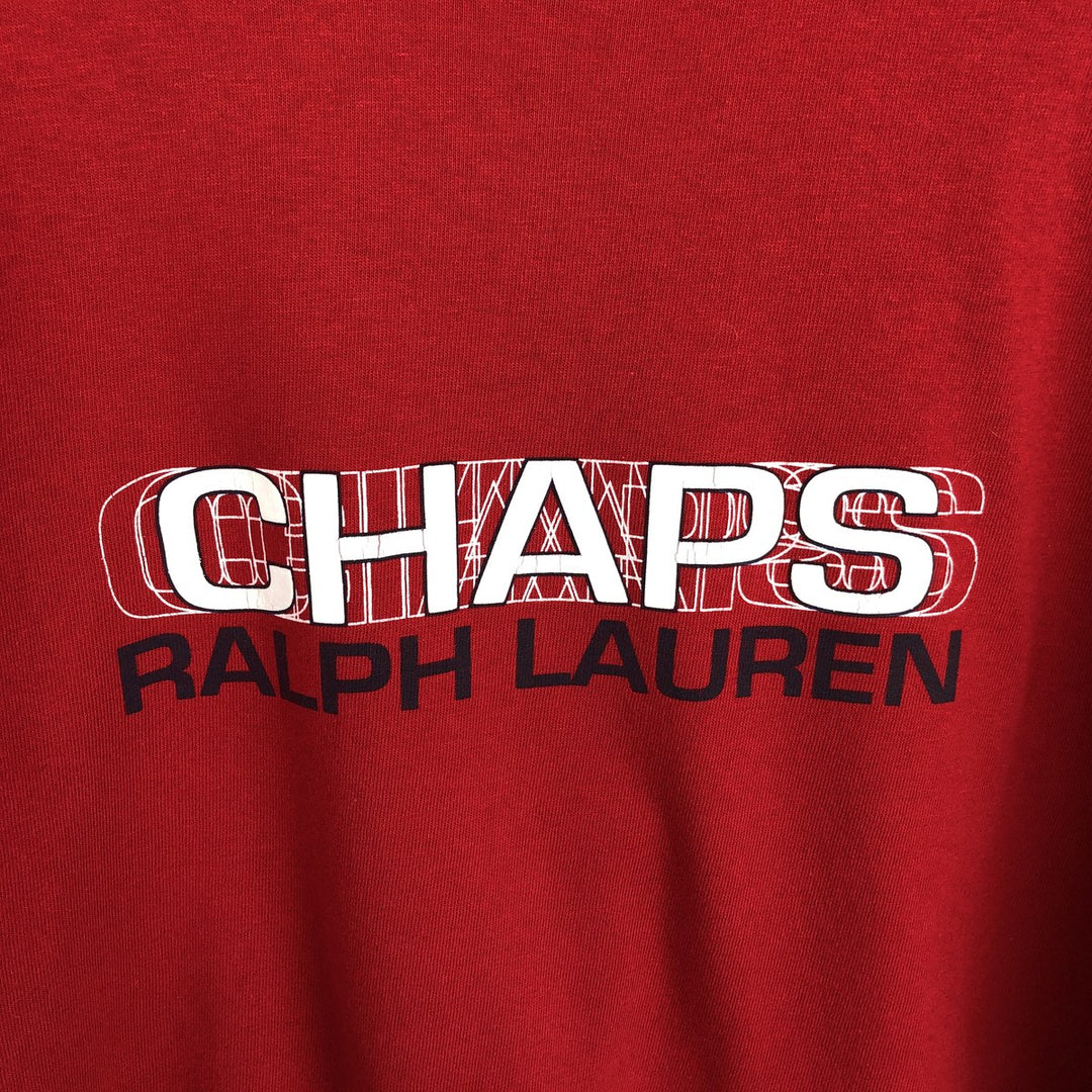 Ralph Lauren CHAPS long-sleeved T-shirt, men's size XL cotton red type Vintage Second Hand