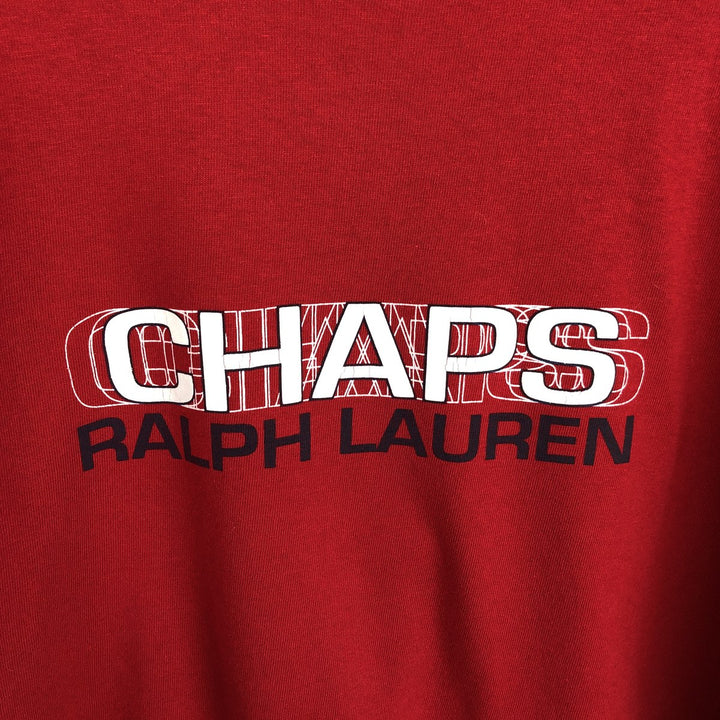 Ralph Lauren CHAPS long-sleeved T-shirt, men's size XL cotton red type Vintage Second Hand