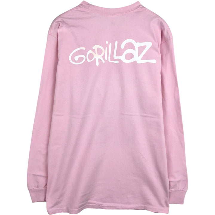 Gildan Gorillaz Long-Sleeve Band T-Shirt (Men's Size M) cotton pink type Vintage Second Hand