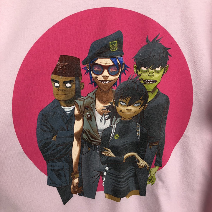 Gildan Gorillaz Long-Sleeve Band T-Shirt (Men's Size M) cotton pink type Vintage Second Hand