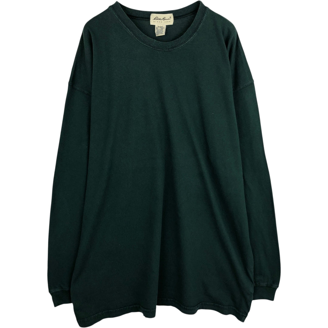 90'S Eddie Bauer Long-Sleeve T-Shirt, Made in USA, Men's XL (approx.), Vintage cotton green type Vintage Second Hand