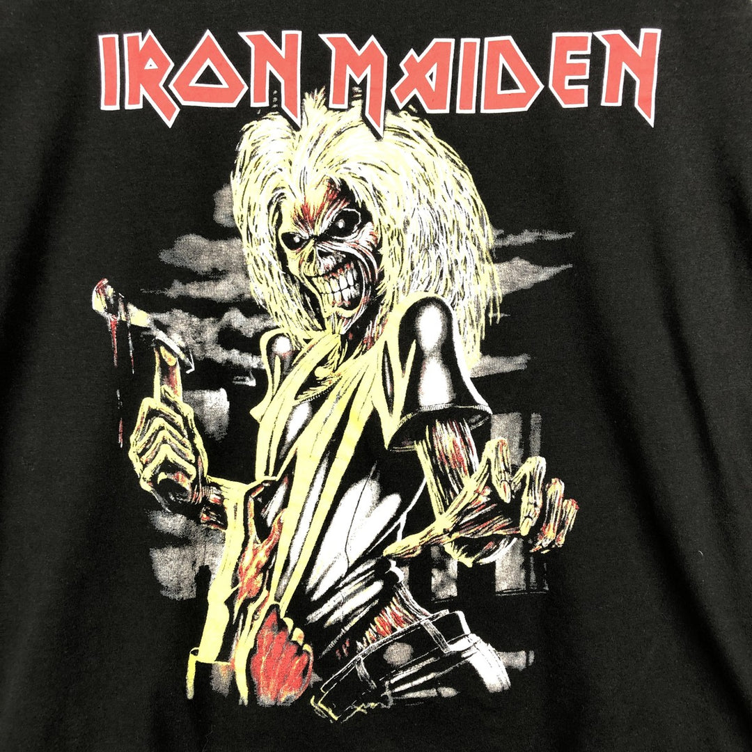 IRON MAIDEN Long-Sleeve Band T-Shirt (Men's Size M) unclear black type Vintage Second Hand