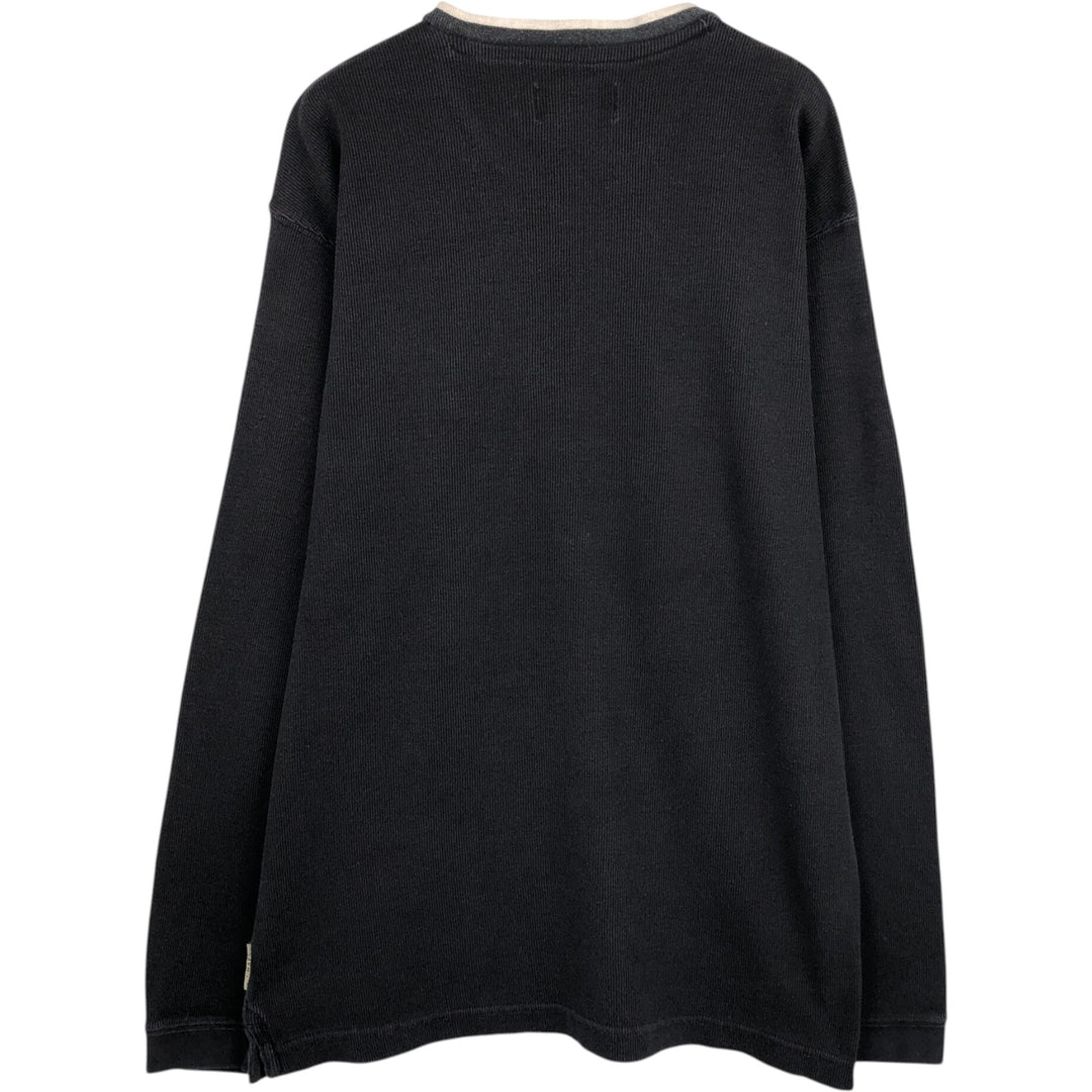 Ralph Lauren CHAPS V-neck long T-shirt, men's size L cotton black type Vintage Second Hand