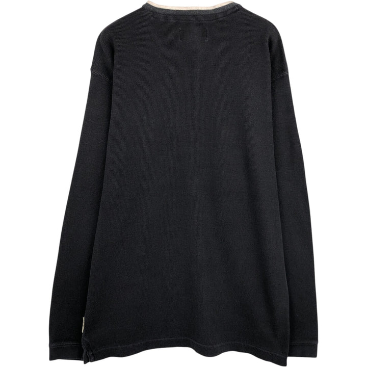 Ralph Lauren CHAPS V-neck long T-shirt, men's size L cotton black type Vintage Second Hand