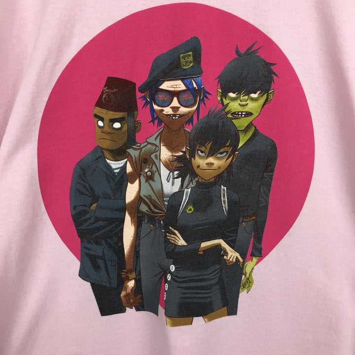 Gildan Gorillaz Long-Sleeve Band T-Shirt (Men's Size L) cotton pink type Vintage Second Hand