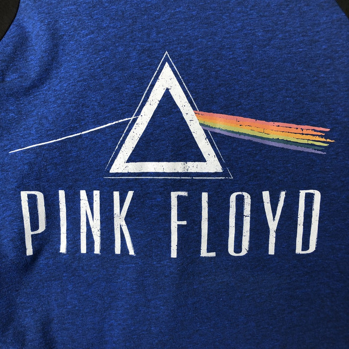 PINK FLOYD Two-tone Long-Sleeve Band T-Shirt (Men's Size L) cotton blue type Vintage Second Hand