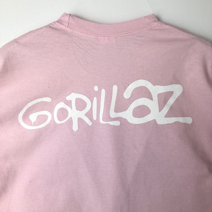 Gildan Ultra Cotton Gorillaz Long-Sleeve Band T-Shirt (Men's Size M) cotton pink type Vintage Second Hand